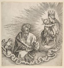 The Virgin Appearing to Saint John, Frontispiece to the Apocalypse, 1511. Creator: Albrecht Durer
