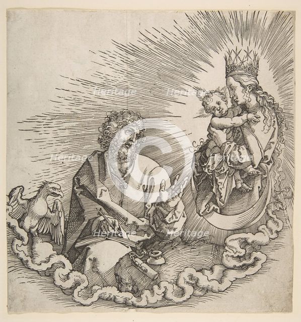 The Virgin Appearing to Saint John, Frontispiece to the Apocalypse, 1511. Creator: Albrecht Durer.