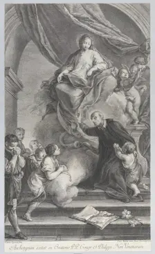 The Virgin appearing to San Filippo Neri, 1760-1819. Creators: Teodoro Viero, Francesco Maggiotto