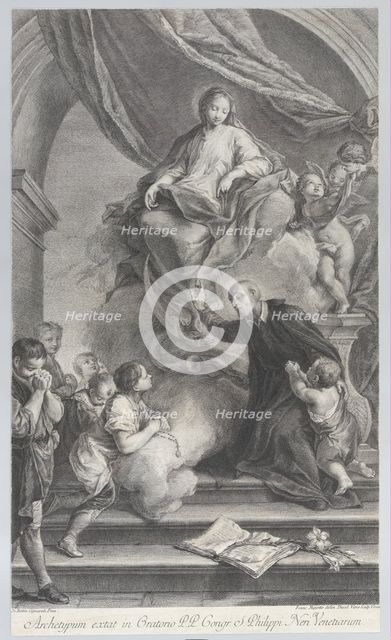 The Virgin appearing to San Filippo Neri, 1760-1819. Creators: Teodoro Viero, Francesco Maggiotto.