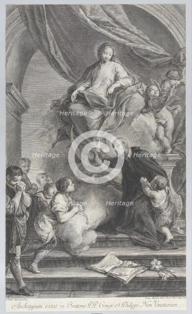 The Virgin appearing to San Filippo Neri, 1760-1819. Creators: Teodoro Viero, Francesco Maggiotto.