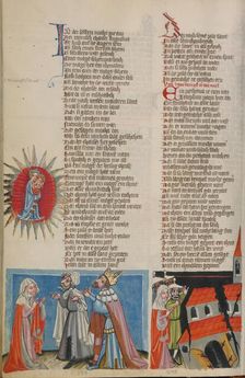 The Virgin as Queen of Heaven: The Emperor Augustus Told of Jesus's Birth..., about 1400-1410. Creator: Unknown