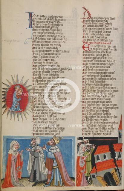 The Virgin as Queen of Heaven: The Emperor Augustus Told of Jesus's Birth..., about 1400-1410. Creator: Unknown.