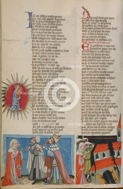 The Virgin as Queen of Heaven: The Emperor Augustus Told of Jesus's Birth..., about 1400-1410. Creator: Unknown.