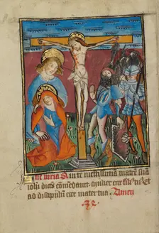 The Virgin Before the Cross; Illustrated Vita Christi, with devotional supplements, about 1480-1490. Creator: Unknown