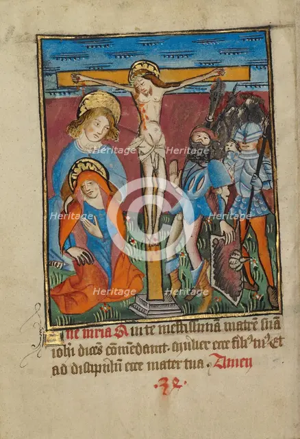 The Virgin Before the Cross; Illustrated Vita Christi, with devotional supplements, about 1480-1490. Creator: Unknown.