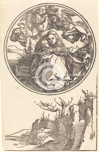 The Virgin Crowned by Two Angels above a Landscape, in or before 1515. Creator: Albrecht Durer.