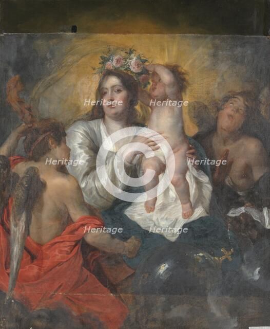 The Virgin Crowned by the Infant Christ, in or after c.1646. Creator: Thomas Willeboirts.