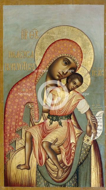 The Virgin Eleousa of Kykkos, 1668.  Creator: Ushakov, Simon (Pimen) Fyodorovich (1626-1686).