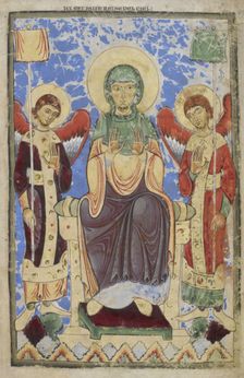 The Virgin enthroned, between two archangels, 1121-1161. Creator: Unknown