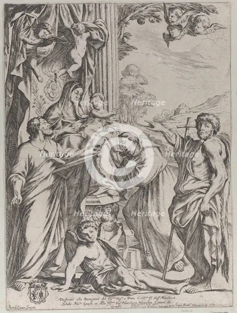 The Virgin Enthroned with Three Saints, 1668. Creator: Giuseppe Maria Mitelli.