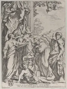The Virgin Enthroned with Three Saints, 1668. Creator: Giuseppe Maria Mitelli