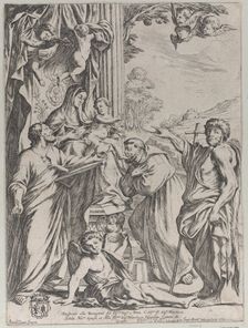 The Virgin Enthroned with Three Saints, 1668. Creator: Giuseppe Maria Mitelli