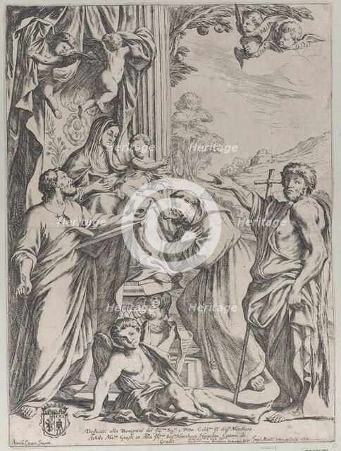 The Virgin Enthroned with Three Saints, 1668. Creator: Giuseppe Maria Mitelli.