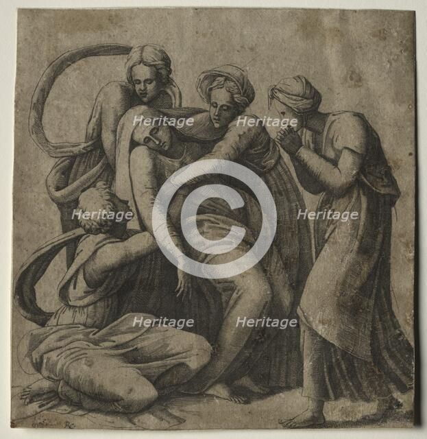 The Virgin Fainting in the Arms of Three Holy Women. Creator: Giulio Bonasone (Italian, c. 1510-aft 1576).
