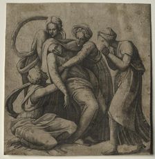 The Virgin Fainting in the Arms of Three Holy Women. Creator: Giulio Bonasone (Italian, c. 1510-aft 1576)