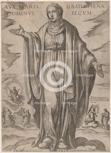 The Virgin from 'Christ, Mary and the Apostles', ca. 1590-ca. 1610. Creator: Antonio Tempesta.