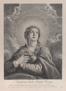 The Virgin, hands folded on her chest, looking upwards, 1729-40. Creator: Frédéric Horthemels