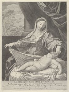 The Virgin holding a cloth above the sleeping infant Christ, after Reni, 1700-1800. Creator: Pietro Masini