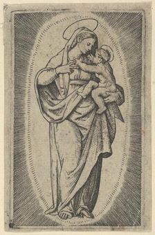 The Virgin holding the Christ Child, ca. 1500-1527. Creator: Marcantonio Raimondi