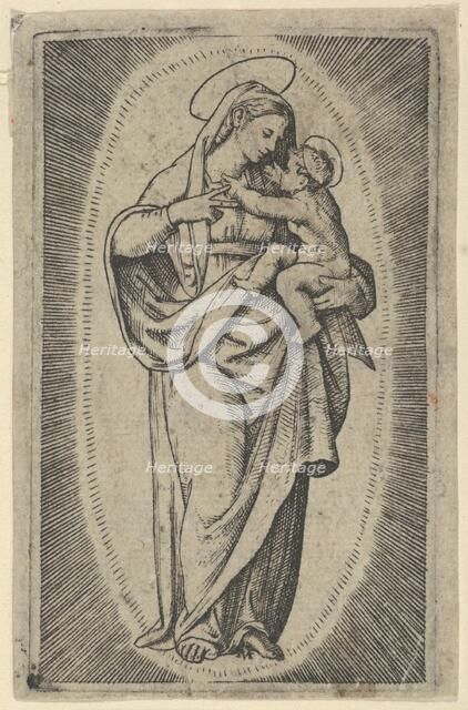 The Virgin holding the Christ Child, ca. 1500-1527. Creator: Marcantonio Raimondi.