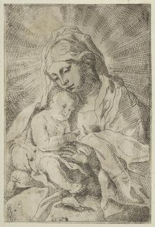 The Virgin holding the infant Christ, after Reni, ca. 1600-1640. Creator: Anon