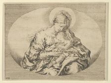 The Virgin holding the infant Christ, an oval composition, after Reni, ca. 1600-1640. Creator: Anon