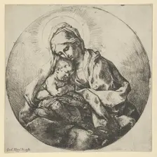 The Virgin holding the infant Christ with the fingers of her right hand hidden, a ..., ca 1600-1640. Creator: Guido Reni