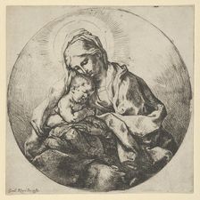 The Virgin holding the infant Christ with the fingers of her right hand hidden, a ..., ca 1600-1640. Creator: Guido Reni