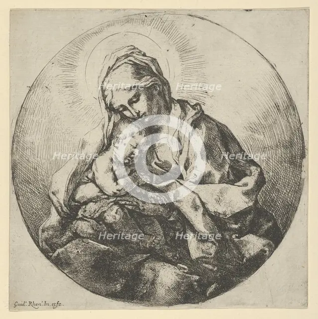 The Virgin holding the infant Christ with the fingers of her right hand hidden, a ..., ca 1600-1640. Creator: Guido Reni.