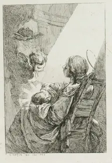 The Virgin Mary Cradling the Baby Jesus, 1764. Creator: Charles Hutin