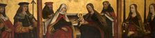 The Virgin Mary's family (St. Anna Samotrzec, Joachim, and Joseph) with St..., between 1500-1525. Creator: Unknown