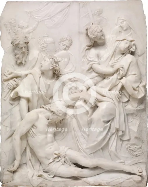 The Virgin Mary Swooning over the Dead Body of Christ at the Foot of the Cross, 1710. Creator: Pierre Etienne Monnot.