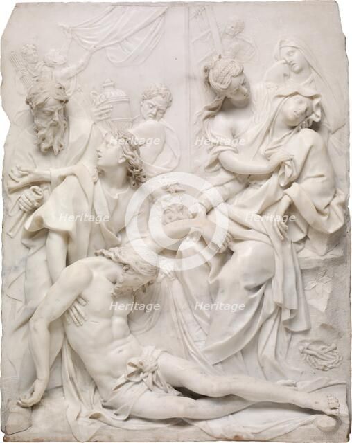 The Virgin Mary Swooning over the Dead Body of Christ at the Foot of the Cross, 1710. Creator: Pierre Etienne Monnot.