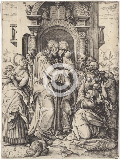 The Virgin Mary Taking Leave of Christ, c. 1520. Creator: Daniel Hopfer.