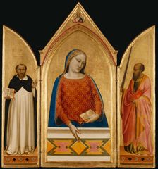 The Virgin Mary with Saints Thomas Aquinas and Paul, about 1335. Creator: Bernardo Daddi