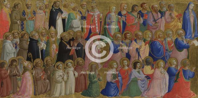The Virgin Mary with the Apostles and Other Saints (Panel from Fiesole San Domenico Altarpiece), c. 1423-1424. Artist: Angelico, Fra Giovanni, da Fiesole (ca. 1400-1455)