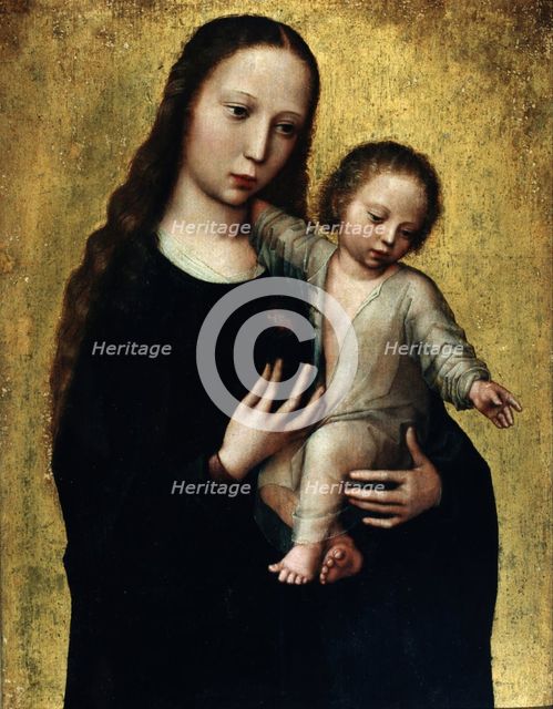 The Virgin Mary with the Child Jesus in a Shirt. Artist: Benson, Ambrosius (1495-1550)