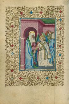 The Virgin Nourished by an Angel; Book of Hours, about 1460. Creator: Unknown