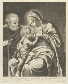 The Virgin nursing the infant Christ, Joseph at left, after Reni, ca. 1600-1700., ca. 1600-1700. Creator: Anon