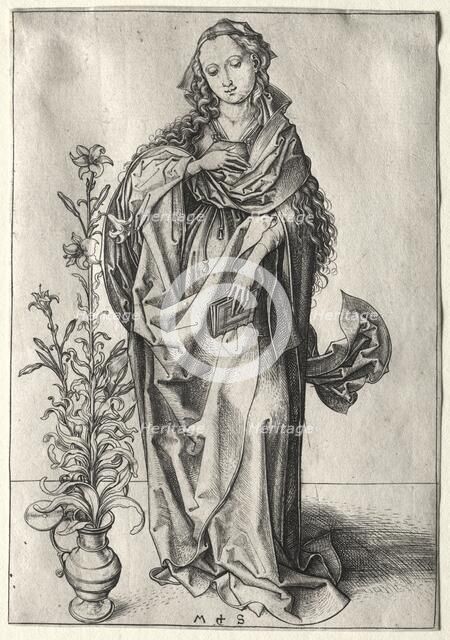 The Virgin of the Annunciation. Creator: Martin Schongauer (German, c.1450-1491).