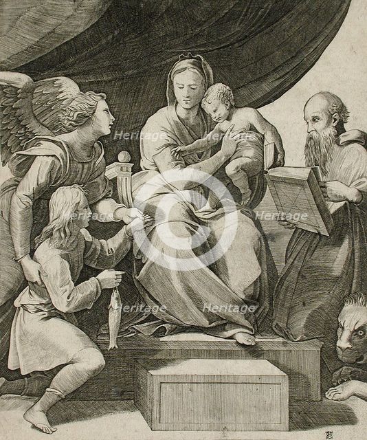 The Virgin of the Fish, 16th century. Creators: Marco Dente, Raphael.