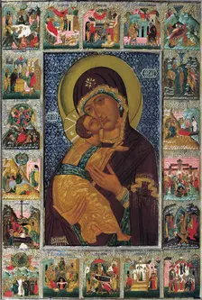 The Virgin of Vladimir, 16th century. Creator: Russian icon