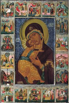 The Virgin of Vladimir, 16th century. Creator: Russian icon