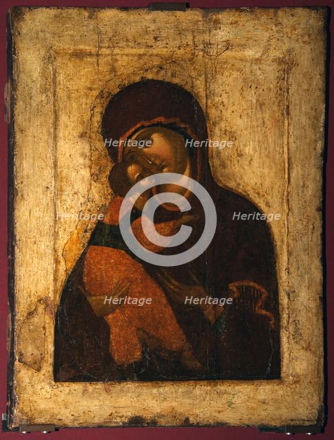 The Virgin of Vladimir, Last quarter of 15th cen.. Artist: Russian icon  