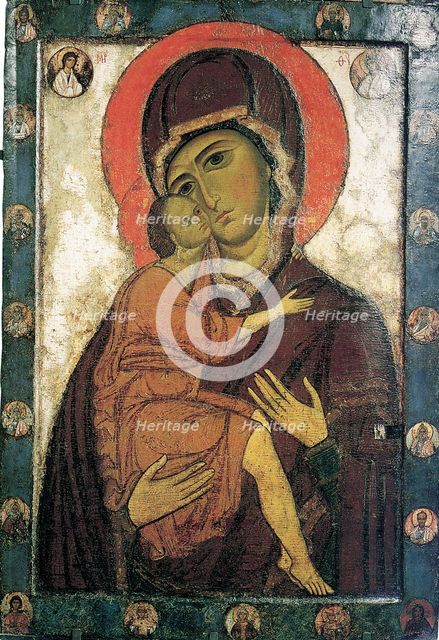 The Virgin of Belozersk, early 13th century. Creator: Russian icon.