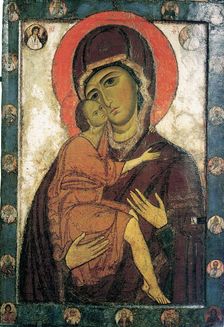 The Virgin of Belozersk, early 13th century. Creator: Russian icon