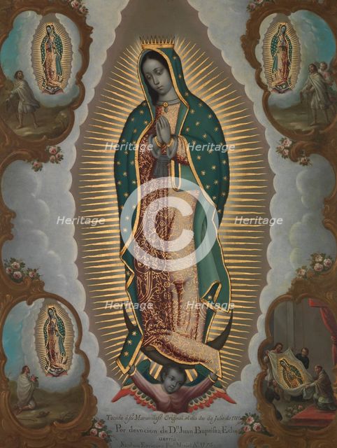 The Virgin of Guadalupe with the Four Apparitions, 1773. Creator: Nicolás Enríquez.