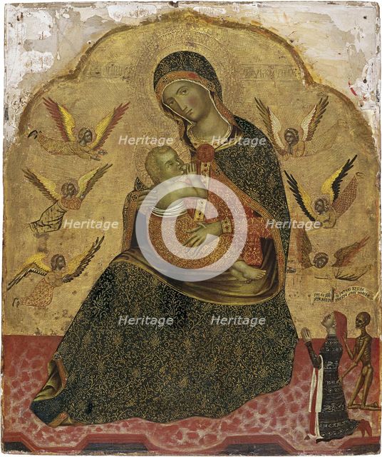 The Virgin of Humility with Angels and a Donor. Artist: Anonymous 