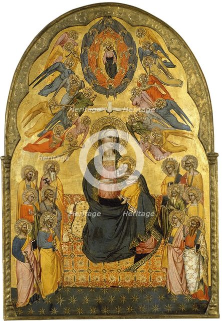 The Virgin of Humility with the Holy Father, the Holy Spirit and the twelve Apostles. Artist: Cenni di Francesco di ser Cenni (active ca 1369-1415)